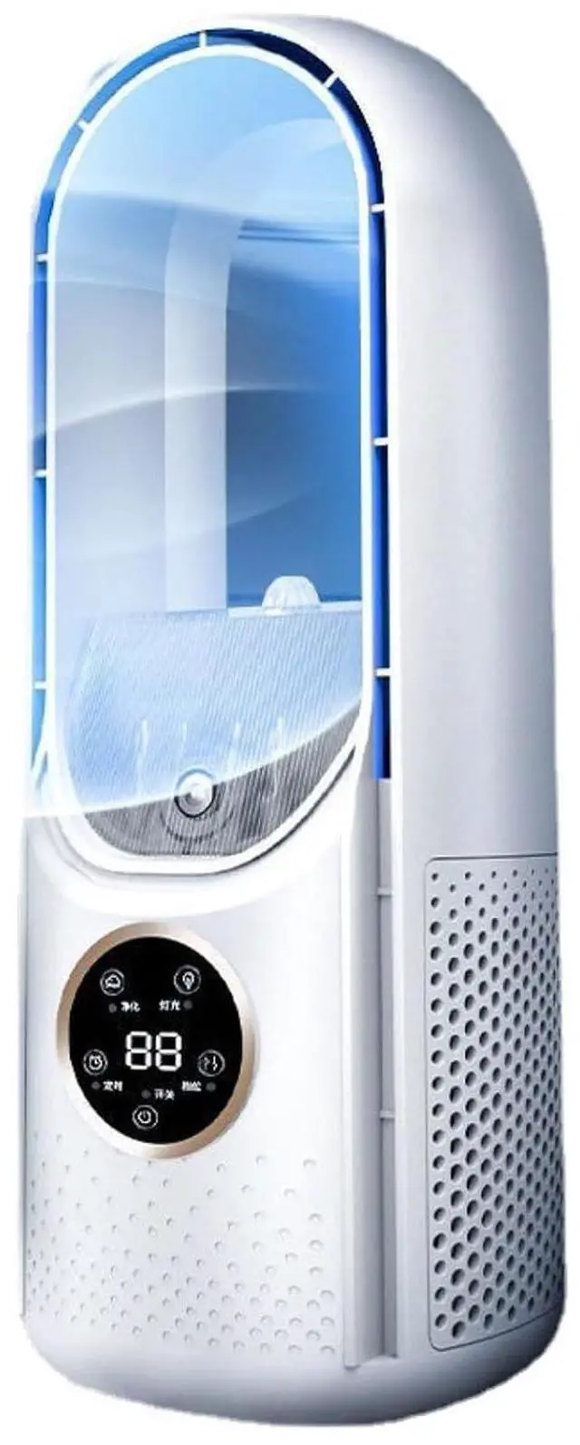 Main image of Desk Bladeless Fan with Misting, 11. Portable Small Quiet USB Table Cooling Fan with 6 Speeds, Timer, LED Light and Humidifier for Office Home and Outdoors