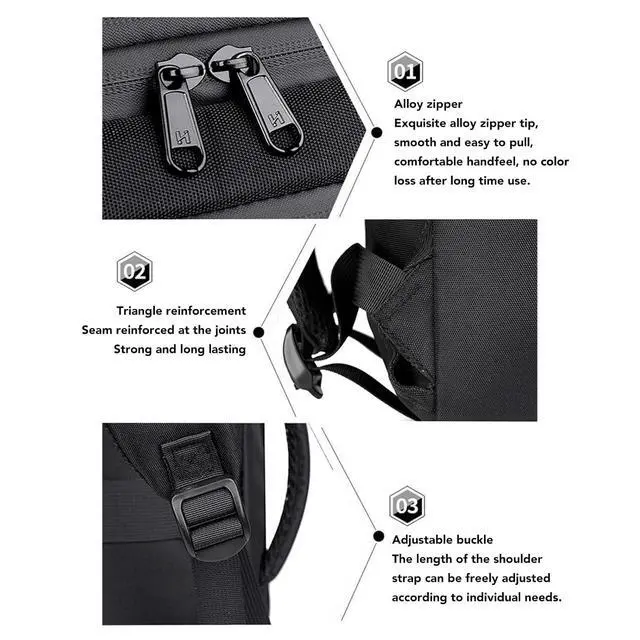 Alt view image 7 of 7 - Vacuum Backpack Travel with Pump, Large Capacity Backpack Expandable 36-55L, Travel Bag Vacuum Compression, Rain Proof 17.3 Inch Laptop Bag