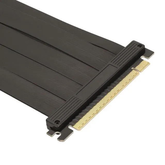 Alt view image 6 of 7 - PCIe 4.0 X16 GPU Riser Cable, Length 400mm, Female 90 Degree Angle, EMI Shielded, High Speed Flexible GPU Extension Cable Compatible with RTX4090 RX6950XT, 15.8in, Black, Bewinneregyvap0hid