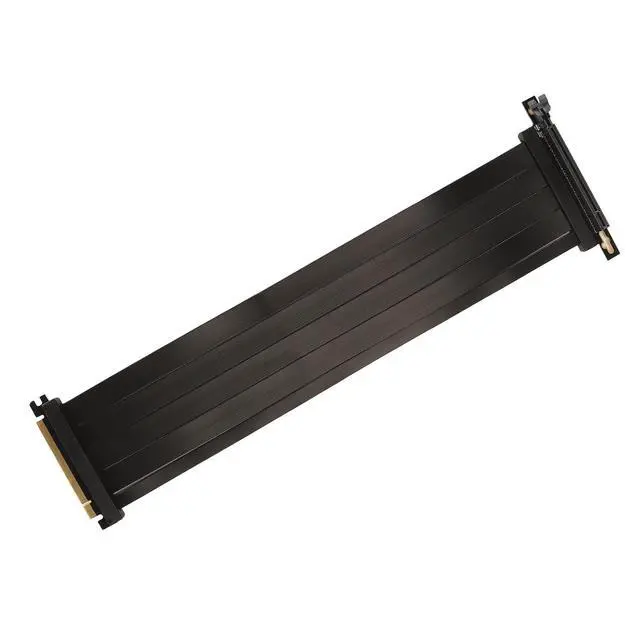 Alt view image 7 of 7 - PCIe 4.0 X16 GPU Riser Cable, Length 400mm, Female 90 Degree Angle, EMI Shielded, High Speed Flexible GPU Extension Cable Compatible with RTX4090 RX6950XT, 15.8in, Black, Bewinneregyvap0hid