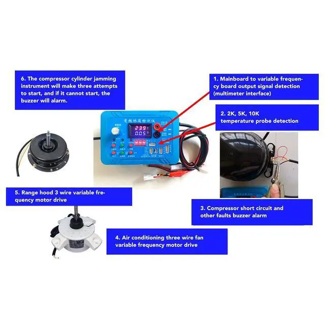 Alt view image 5 of 7 - Inverter Refrigerator Testing Instrument Tester, Variable Frequency Board Testing Instrument Solenoid Valve Repair Tool