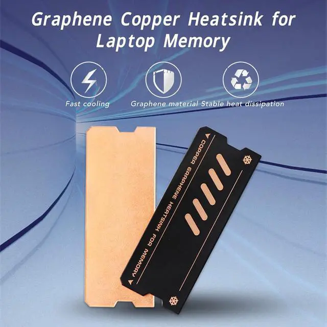 Alt view image 3 of 7 - Laptop NVMe M.2 Heatsink, Graphene Laptop Memory Heatsink, Fast Conduction Stable Copper Heat Sink for DDR4 DDR5 Laptop Memory