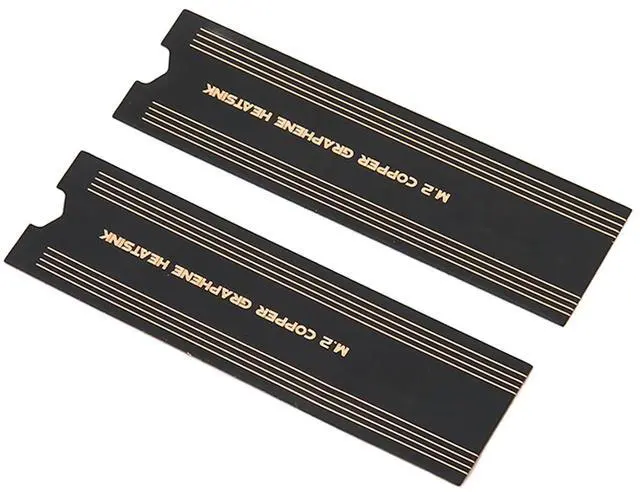 Main image of M.2 SSD Graphene Heatsink, Graphene Coating Full Cover Copper Heatsink, Thermal Conductivity Rapid Cooling NVMe Copper Graphene Heatsink for M.2 SSD