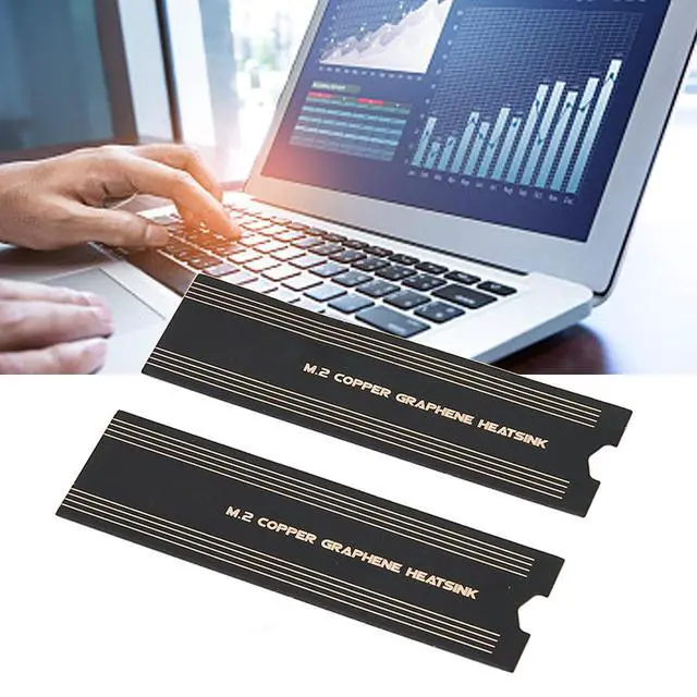 Alt view image 4 of 7 - M.2 SSD Graphene Heatsink, Graphene Coating Full Cover Copper Heatsink, Thermal Conductivity Rapid Cooling NVMe Copper Graphene Heatsink for M.2 SSD