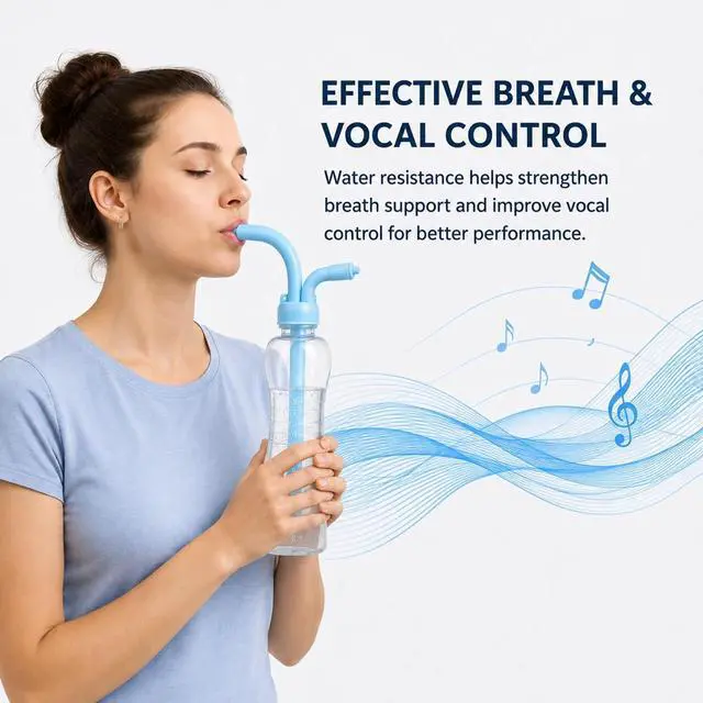 Alt view image 4 of 7 - 500ml Vocal Practice Bottle, 8-Level Adjustable Singing Training Tool for Voice Exercises, Vocal Trainer Accessory for Singers, Beginners and Professionals