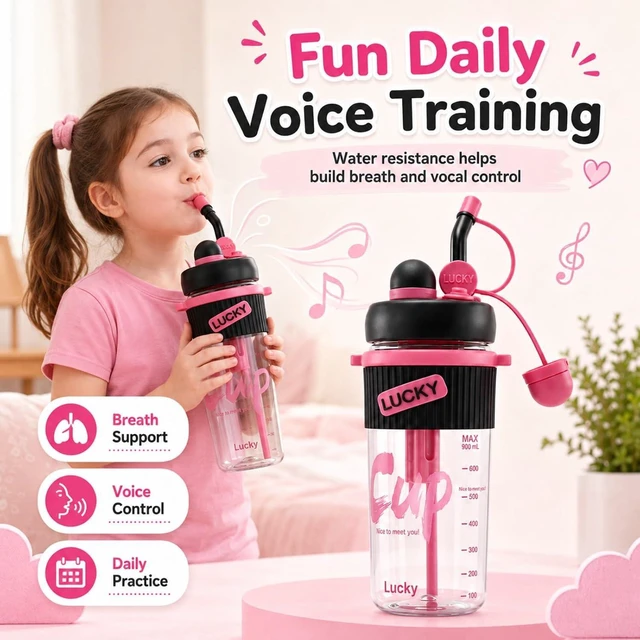 Alt view image 7 of 7 - 900ml Vocal Practice Bottle, Adjustable Singing Training Tool for Voice Exercises, Vocal Trainer Accessory for Singers, Beginners and Teens