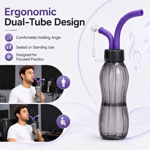 Alt view image 5 of 7 - 500ml Vocal Practice Bottle, Adjustable Singing Training Tool for Voice Exercises, Vocal Trainer Accessory for Singers, Beginners and Professionals