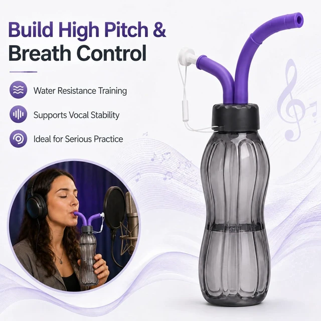 Alt view image 6 of 7 - 500ml Vocal Practice Bottle, Adjustable Singing Training Tool for Voice Exercises, Vocal Trainer Accessory for Singers, Beginners and Professionals