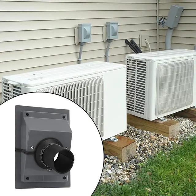 Alt view image 6 of 7 - HVAC Wall Penetration Line Set Cover Kit, Wall Sealing Cover for Indoor and Outdoor air Conditioning Systems, Easy Install, Soft Gasket, Transform Unattractive Walls (Gray)