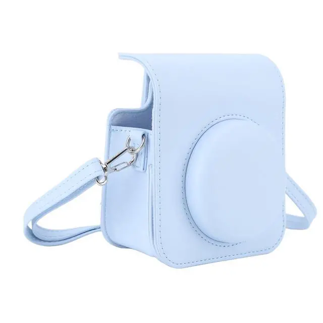 Alt view image 2 of 7 - Instant Camera Case for Mini 12, 11 - PU Leather Protective Bag with Detachable Cover & Adjustable Shoulder Strap, Mini Instant Camera Bag (#3)