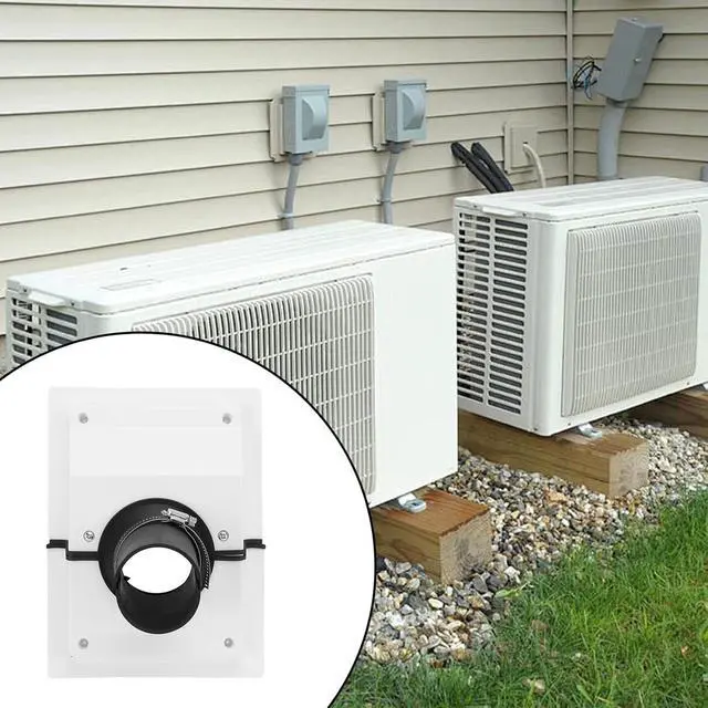 Alt view image 4 of 7 - HVAC Wall Penetration Line Set Cover Kit, Wall Sealing Cover for Indoor and Outdoor air Conditioning Systems, Easy Install, Soft Gasket, Transform Unattractive Walls (White)