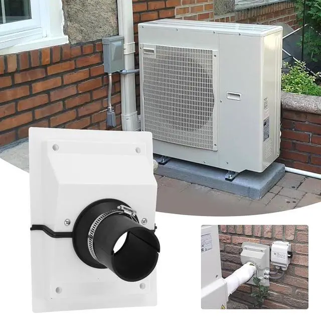 Alt view image 6 of 7 - HVAC Wall Penetration Line Set Cover Kit, Wall Sealing Cover for Indoor and Outdoor air Conditioning Systems, Easy Install, Soft Gasket, Transform Unattractive Walls (White)