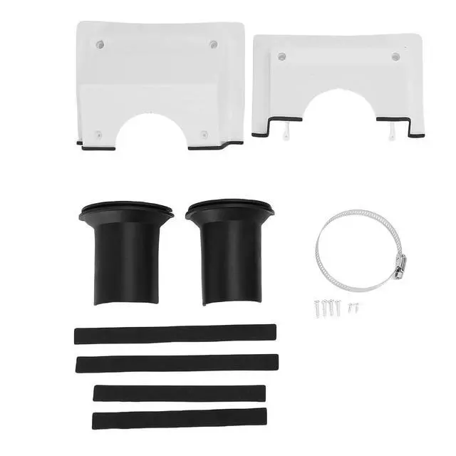 Alt view image 7 of 7 - HVAC Wall Penetration Line Set Cover Kit, Wall Sealing Cover for Indoor and Outdoor air Conditioning Systems, Easy Install, Soft Gasket, Transform Unattractive Walls (White)
