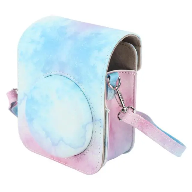 Alt view image 5 of 7 - Instant Camera Case for Mini 12, 11 - PU Leather Protective Bag with Detachable Cover & Adjustable Shoulder Strap, Mini Instant Camera Bag (#1)