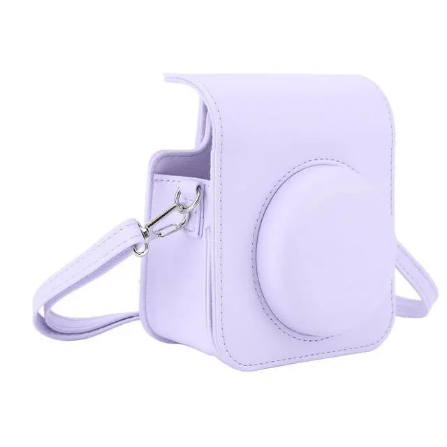 Alt view image 2 of 7 - Instant Camera Case for Mini 12, 11 - PU Leather Protective Bag with Detachable Cover & Adjustable Shoulder Strap, Mini Instant Camera Bag (#6)