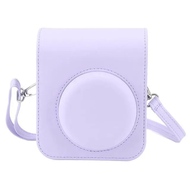 Alt view image 3 of 7 - Instant Camera Case for Mini 12, 11 - PU Leather Protective Bag with Detachable Cover & Adjustable Shoulder Strap, Mini Instant Camera Bag (#6)