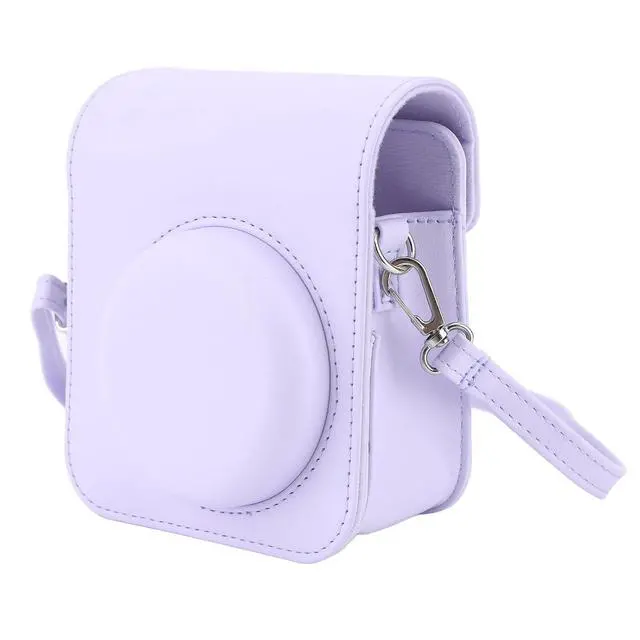 Alt view image 6 of 7 - Instant Camera Case for Mini 12, 11 - PU Leather Protective Bag with Detachable Cover & Adjustable Shoulder Strap, Mini Instant Camera Bag (#6)