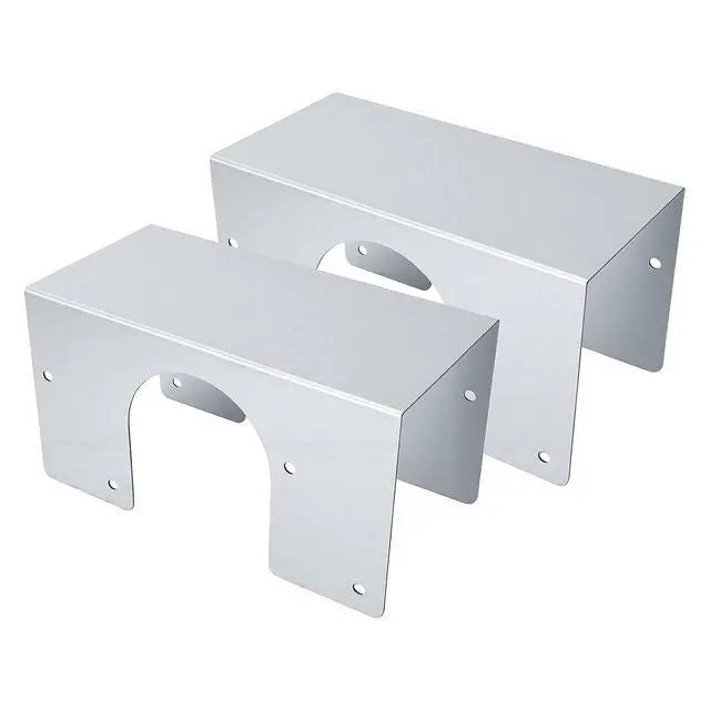 Alt view image 3 of 7 - Steel Stud Shoes for Up to 2.5in OD Pipes | Reinforced Galvanized Metal Guards for Double 2X Studs