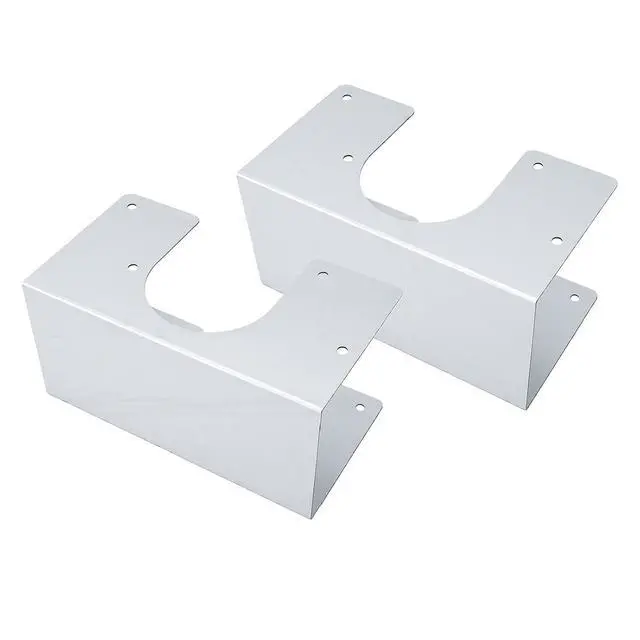 Alt view image 4 of 7 - Steel Stud Shoes for Up to 2.5in OD Pipes | Reinforced Galvanized Metal Guards for Double 2X Studs
