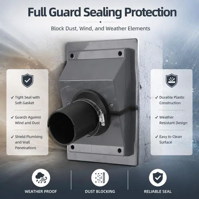 Alt view image 2 of 7 - HVAC Wall Penetration Line Set Cover Kit, HVAC Wall Penetration Cover for AC Line Set, Easy Install Split Cover Wall Sleeve, for Indoor Outdoor (Gray)