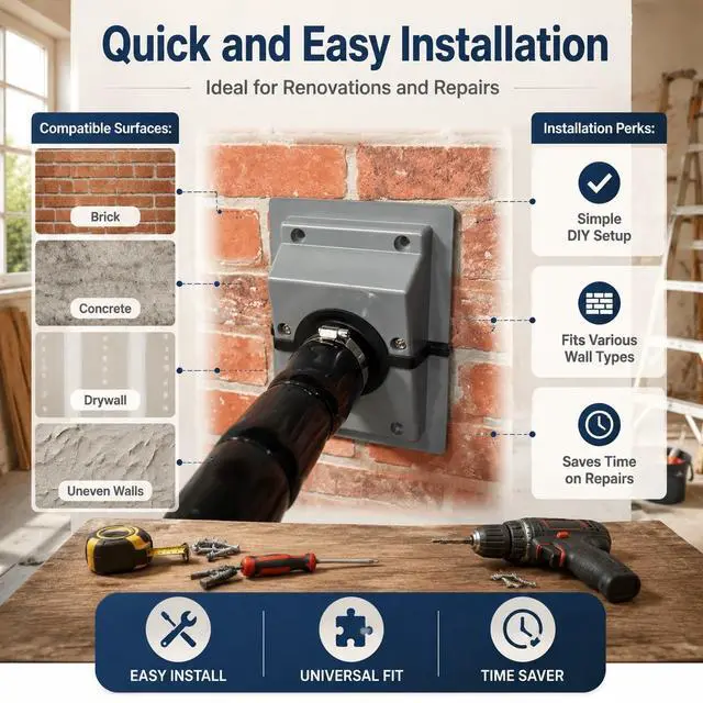 Alt view image 3 of 7 - HVAC Wall Penetration Line Set Cover Kit, HVAC Wall Penetration Cover for AC Line Set, Easy Install Split Cover Wall Sleeve, for Indoor Outdoor (Gray)