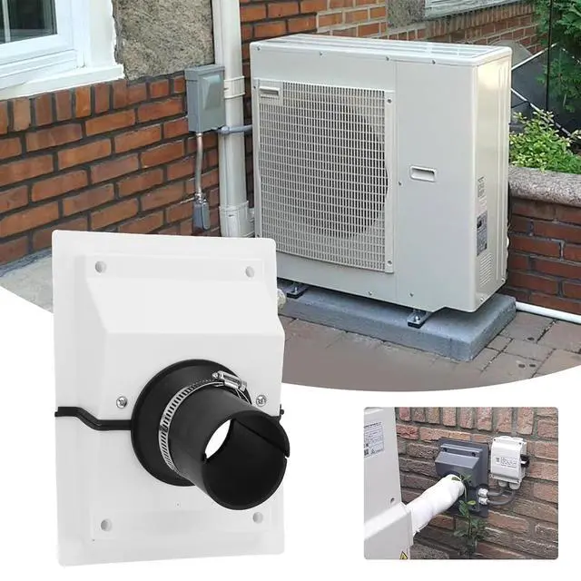 Alt view image 4 of 7 - HVAC Wall Penetration Line Set Cover Kit, HVAC Wall Penetration Cover for AC Line Set, Easy Install Split Cover Wall Sleeve, for Indoor Outdoor (White)