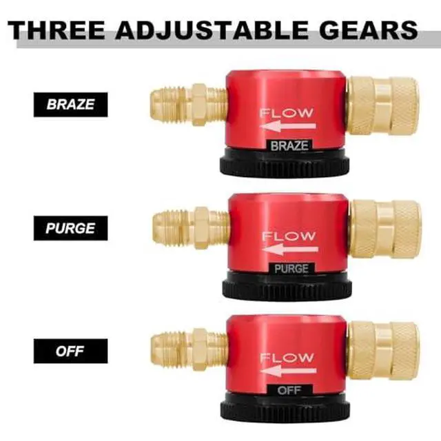 Alt view image 4 of 7 - Nitrogen Regulator HVAC, 1/4 Inch Connector, Globe Valve, Purge Tool for HVAC Equipment