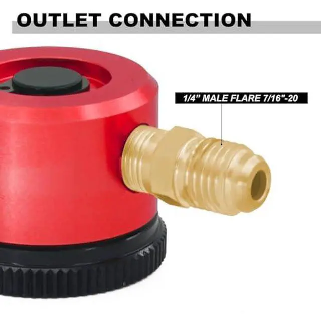Alt view image 5 of 7 - Nitrogen Regulator HVAC, 1/4 Inch Connector, Globe Valve, Purge Tool for HVAC Equipment