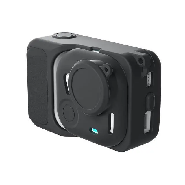 Alt view image 3 of 7 - Silicone Protective Case with Lens Cap & Lanyard, Shockproof AntiScratch Full Body Cover, AntiSlip Dust Proof Camera Case for Ultra Accessories (Black)