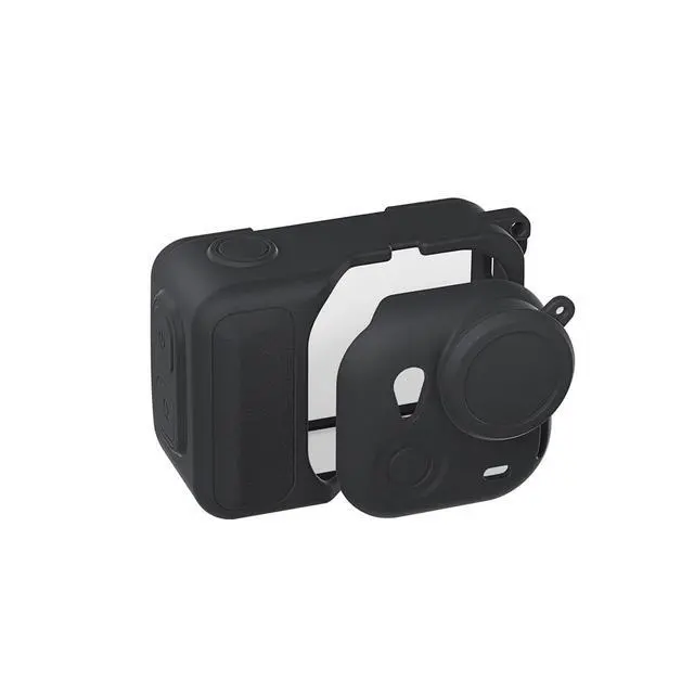 Alt view image 6 of 7 - Silicone Protective Case with Lens Cap & Lanyard, Shockproof AntiScratch Full Body Cover, AntiSlip Dust Proof Camera Case for Ultra Accessories (Black)