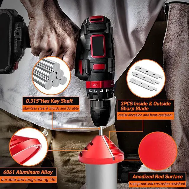 Alt view image 3 of 7 - PVC Deburring Tools - 2 in 1 Inner Outer PVC Chamfer Tools, Pipe Deburring Reamer Plumbing Tools for OD 0.92 to 3.89, ID 0.75 to 3.5 PVC CPVC ABS PP PE Pipe, Bewinnerkifvtg8s45