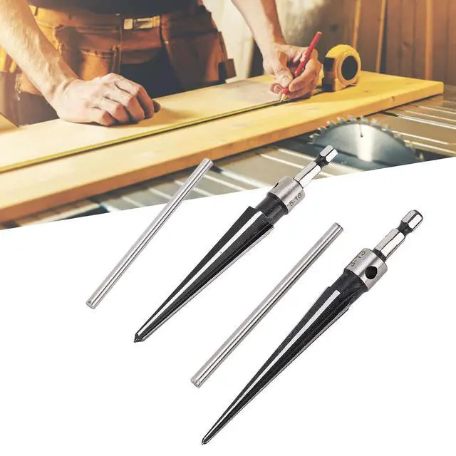 Alt view image 6 of 7 - T Handle Tapered Reamer Set, 1/8"-1/2" 3/16"-5/8"Tapered 6 Fluted Chamfer Reaming Woodworker Tool for Steel Wood Alloy