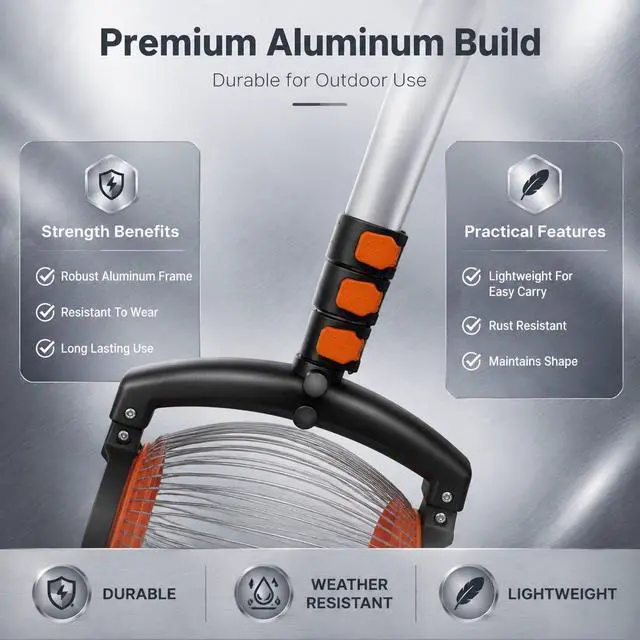 Alt view image 4 of 7 - Golf Ball Picker Upper Roller, Tennis Ball Pickup Tool with Adjustable Handle 26.37-56.3 Inch, Portable Rolling Ball Collector, Nut Gatherer for Lawn Yard and Sports Balls