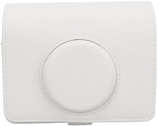 Main image of Camera Case for Mini, Vintage Magnetic Flip Top PU Leather Protective Bag with Shoulder Strap, Scratch Proof Instant Camera Carrying Case (White)