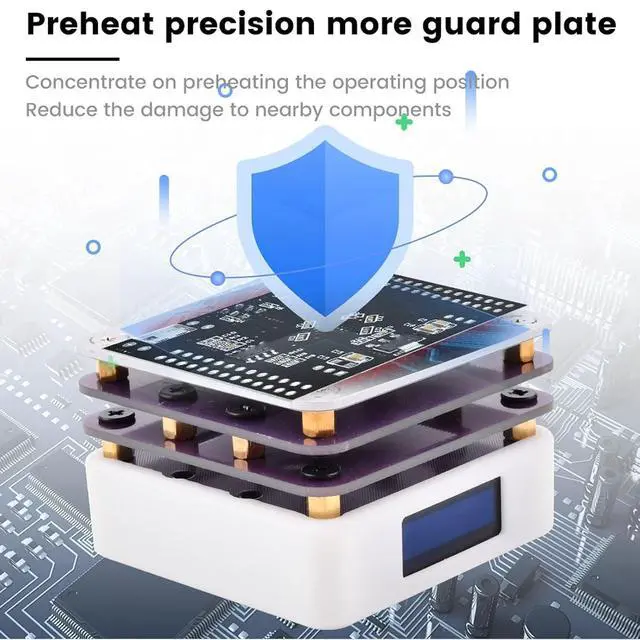 Alt view image 6 of 7 - Soldering Hot Plate 2.2 x 2.2 x 1.4 inch, Mini Smart Thermostat, PCB Board Soldering LED Microcomputer Electric Preheating Station for Electronic Repair Lab