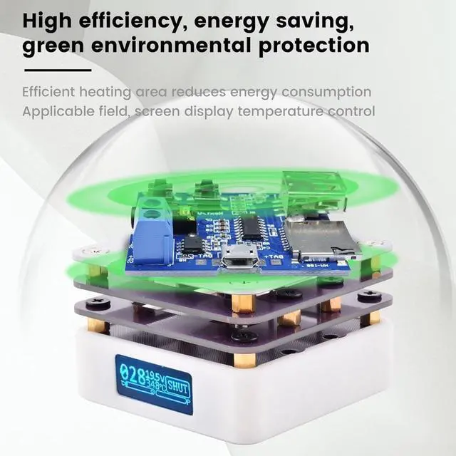 Alt view image 5 of 7 - Soldering Hot Plate 2.2 x 2.2 x 1.4 inch, Mini Smart Thermostat, PCB Board Soldering LED Microcomputer Electric Preheating Station for Electronic Repair Lab
