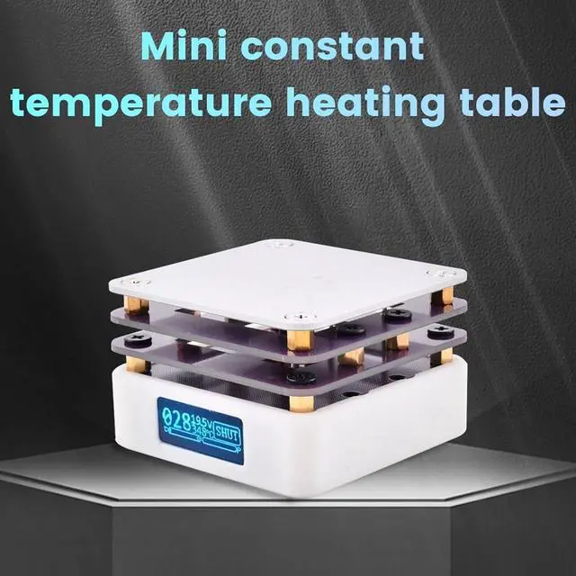 Alt view image 7 of 7 - Soldering Hot Plate 2.2 x 2.2 x 1.4 inch, Mini Smart Thermostat, PCB Board Soldering LED Microcomputer Electric Preheating Station for Electronic Repair Lab