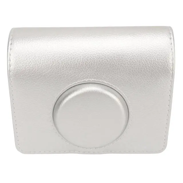 Alt view image 4 of 7 - Camera Case for Mini, Vintage Magnetic Flip Top PU Leather Protective Bag with Shoulder Strap, Scratch Proof Instant Camera Carrying Case (Silver)