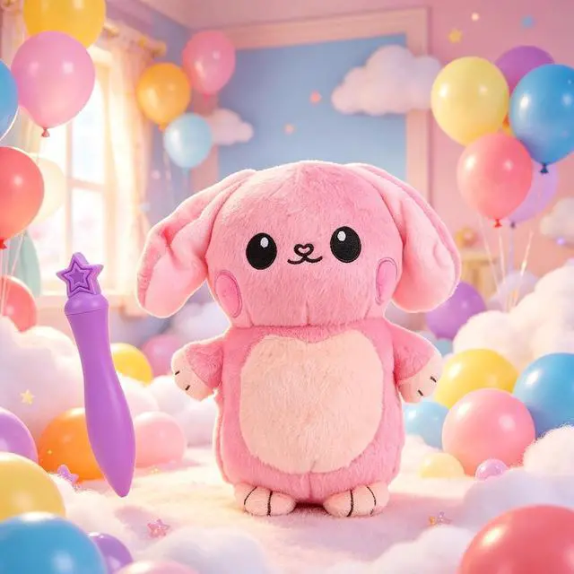Alt view image 4 of 7 - Stuffed Bunny, Light Up Stuffed Animal with LED Drawing Pen, Glow in the Dark Plush Bunny Night Light, Soft Easter for Kids Toddlers, Birthday