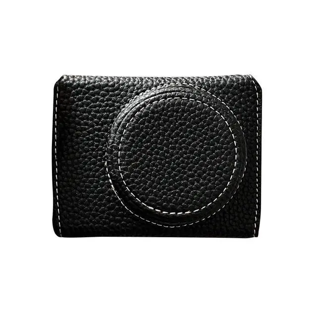 Alt view image 7 of 7 - Camera Protective Case for ZV-, Retro Leather Camera Bag with Hand Grip & Tripod Mount, Bottom Access & Shoulder Strap (Black)