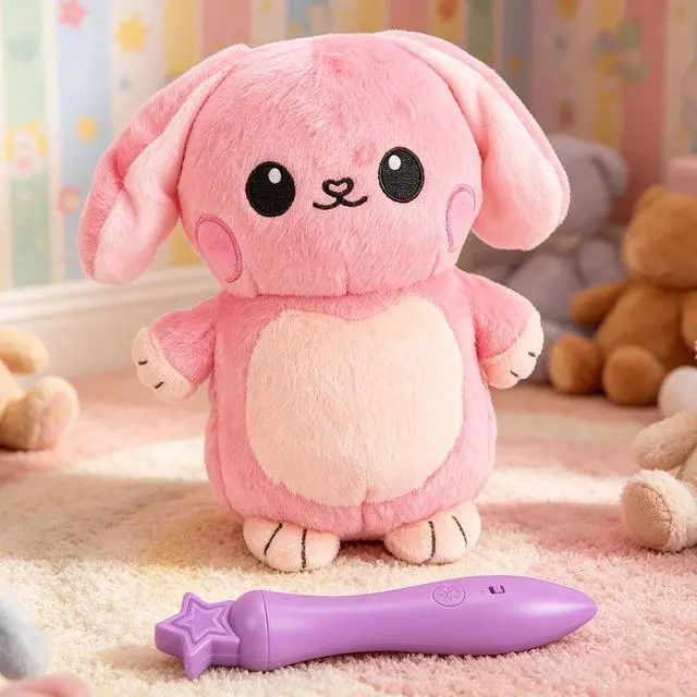 Alt view image 5 of 7 - Stuffed Bunny, Light Up Stuffed Animal with LED Drawing Pen, Glow in the Dark Plush Bunny Night Light, Soft Easter for Kids Toddlers, Birthday