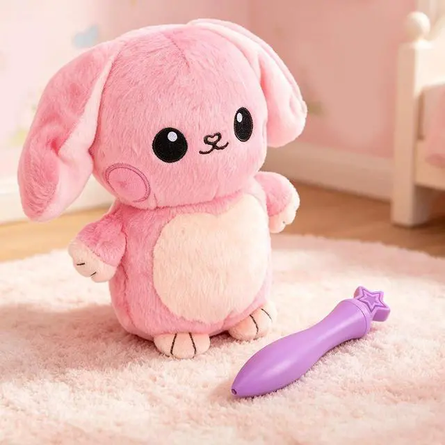 Alt view image 6 of 7 - Stuffed Bunny, Light Up Stuffed Animal with LED Drawing Pen, Glow in the Dark Plush Bunny Night Light, Soft Easter for Kids Toddlers, Birthday