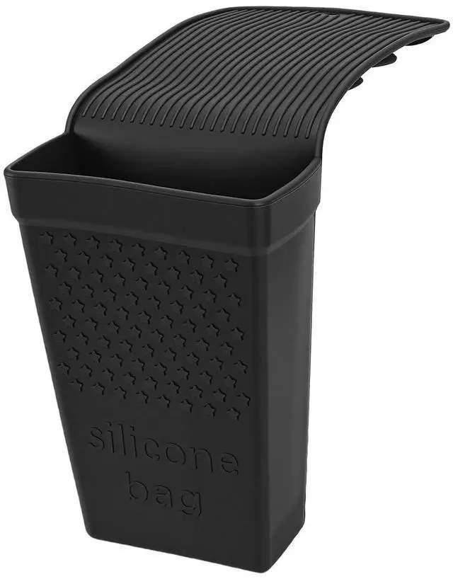 Alt view image 3 of 7 - Wall Mounted Hair Tool Organizer | Silicone Heat Pouch Holder For Curling Iron Flat Iron (Black)