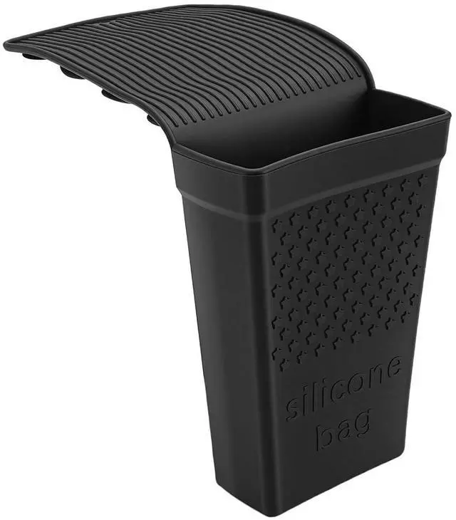 Alt view image 4 of 7 - Wall Mounted Hair Tool Organizer | Silicone Heat Pouch Holder For Curling Iron Flat Iron (Black)