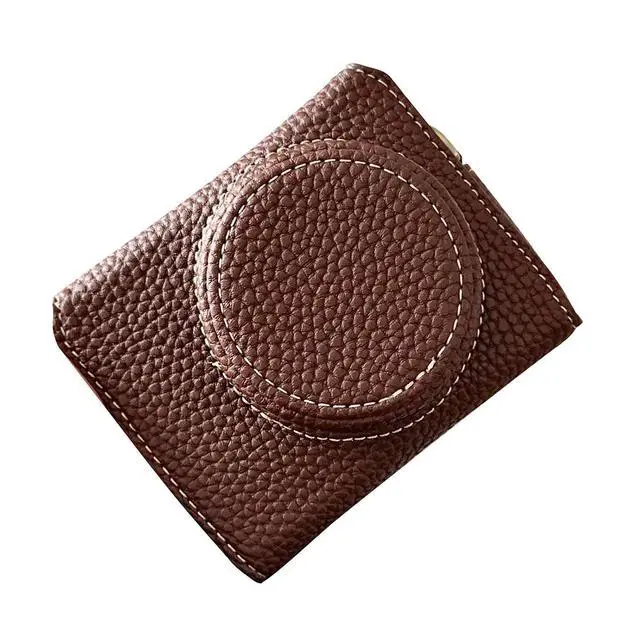Alt view image 5 of 7 - Camera Protective Case for ZV-, Retro Leather Camera Bag with Hand Grip & Tripod Mount, Bottom Access & Shoulder Strap (Coffee Color)