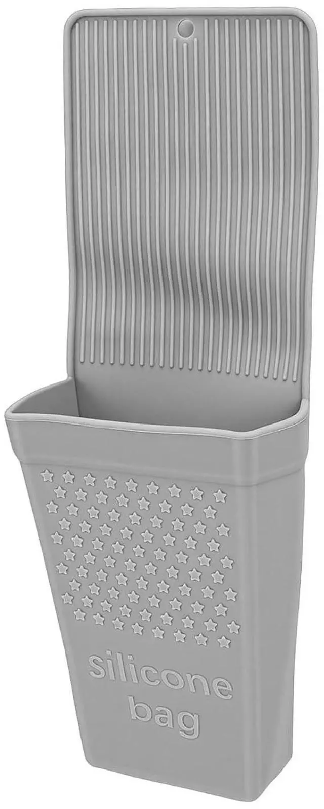 Alt view image 3 of 7 - Wall Mounted Hair Tool Organizer | Silicone Heat Pouch Holder For Curling Iron Flat Iron (Grey)