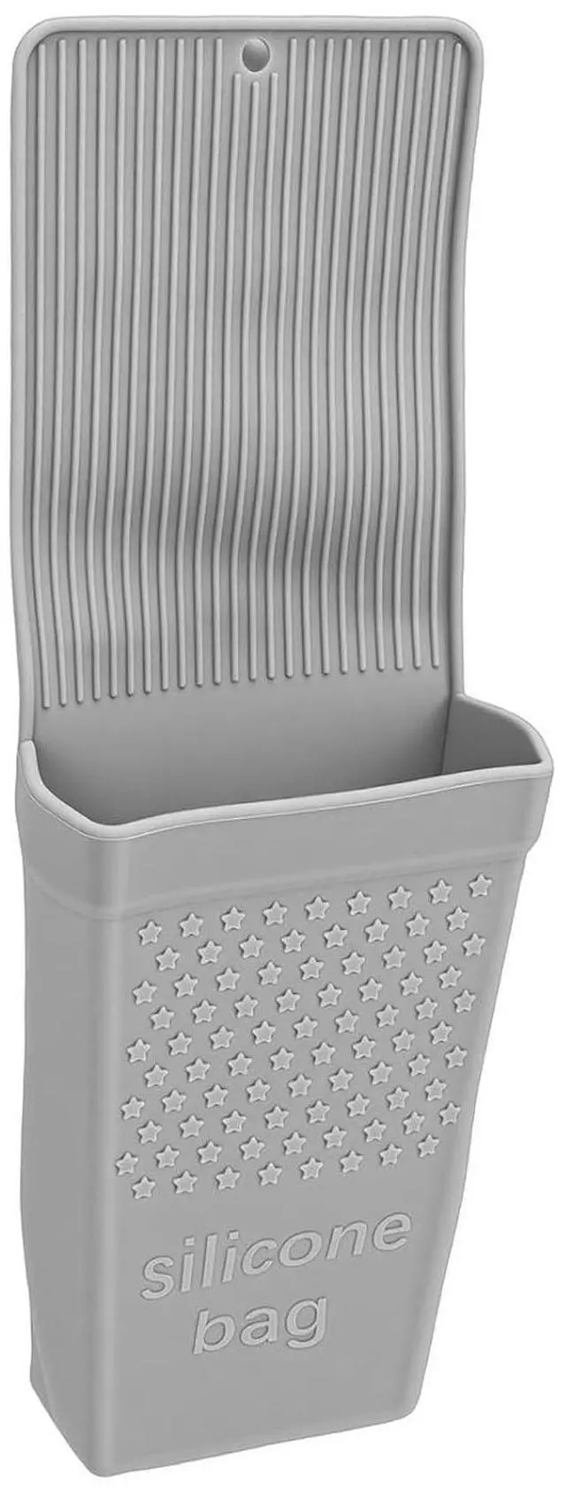Alt view image 5 of 7 - Wall Mounted Hair Tool Organizer | Silicone Heat Pouch Holder For Curling Iron Flat Iron (Grey)