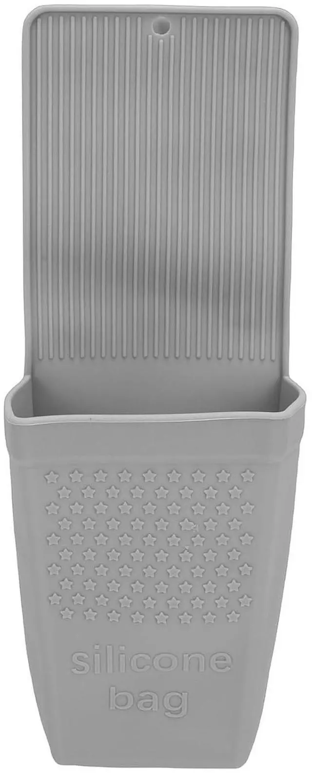 Alt view image 6 of 7 - Wall Mounted Hair Tool Organizer | Silicone Heat Pouch Holder For Curling Iron Flat Iron (Grey)