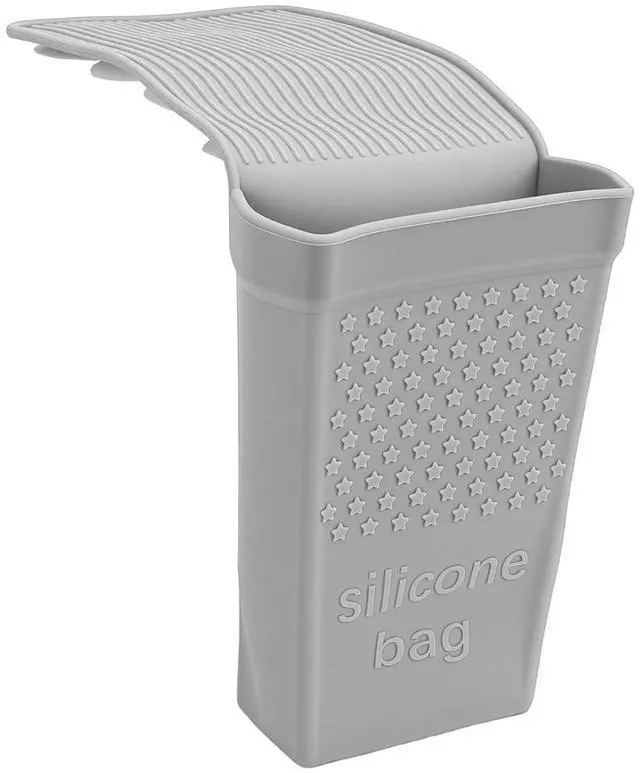 Alt view image 4 of 7 - Wall Mounted Hair Tool Organizer | Silicone Heat Pouch Holder For Curling Iron Flat Iron (Grey)