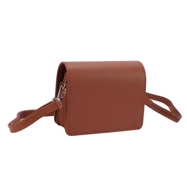 Alt view image 3 of 7 - Camera Case for Fuji Mini, PU Leather Protection Bag with Removable Front & Adjustable Shoulder Strap, Portable Camera Bag (Brown)